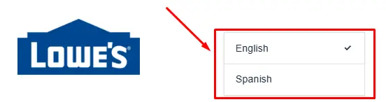 Select your preferred Lowe's Survey language to share feedback.